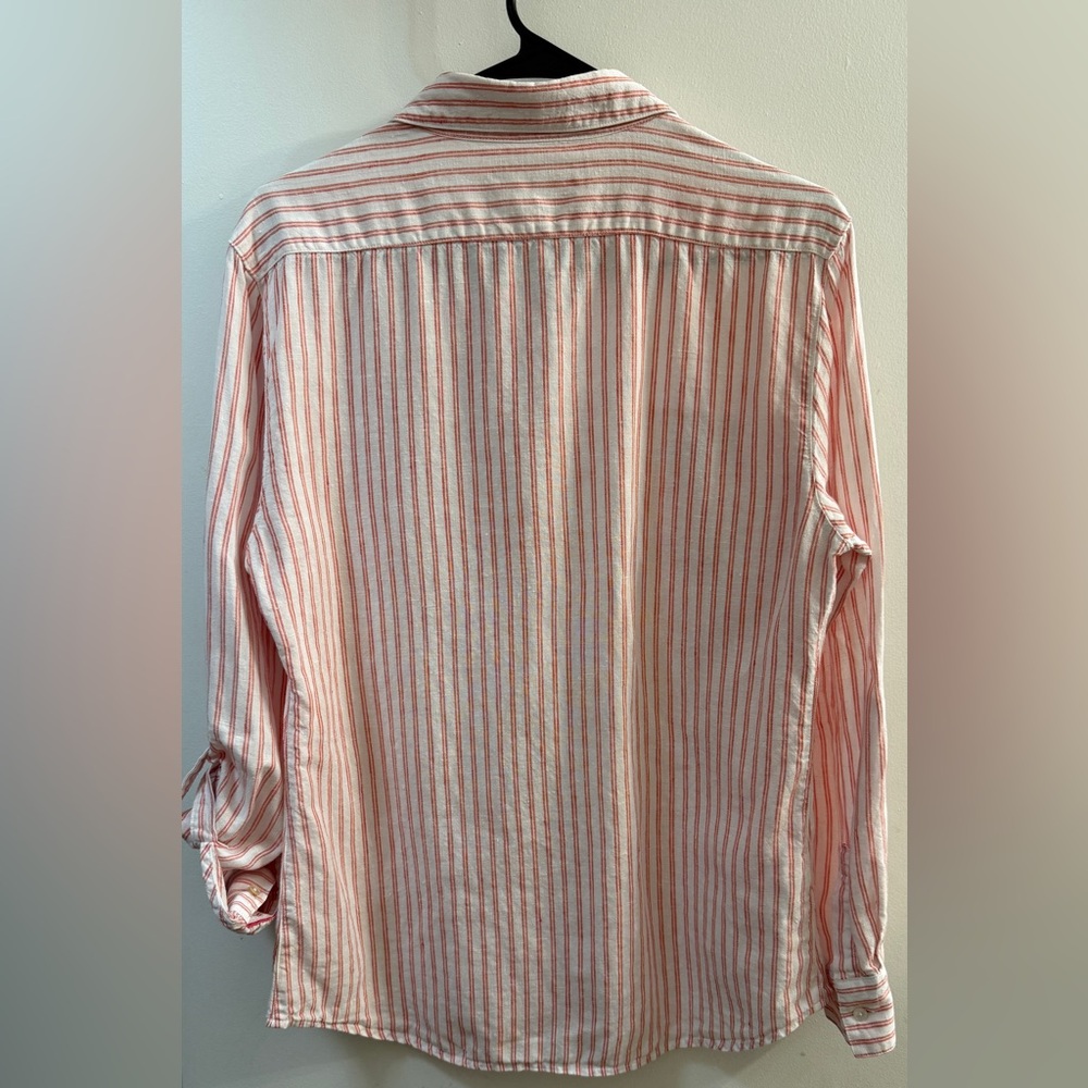 Tommy Bahama Pink Striped 100% Linen Button Down Shirt Small Petite SP - Picture 11 of 11
